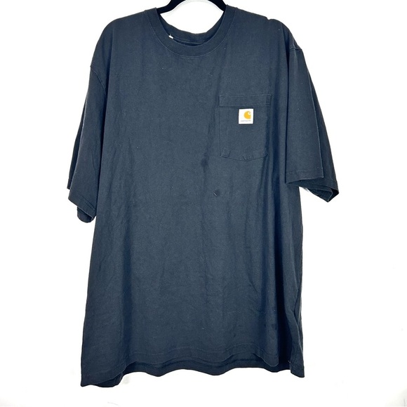 CARHARTT black xxl chest pocket tee shirt W5 - Picture 1 of 6